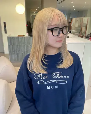 セミロング 似合わせレイヤー ＆縮毛矯正のヘアスタイル
