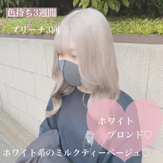 ロング カラー ヘアアレンジ メンズ キッズ マツエク・マツパ ブリーチの髪様 MASATOのヘアスタイル
