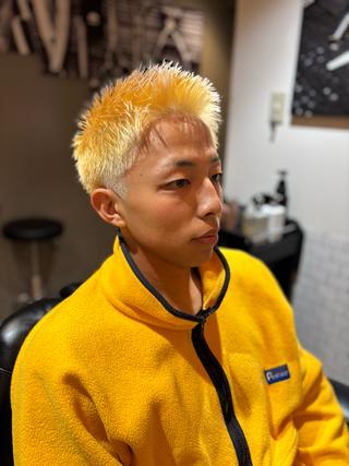 ショート カラー メンズ 田中大 パーマ/メンズカットのヘアスタイル