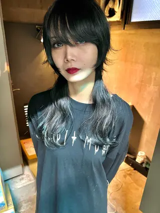 セミロング 【ロングウルフカット 姫カット】伊藤裕哉のヘアスタイル