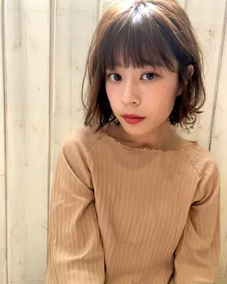 ミディアム カラー 東 みのりのヘアスタイル