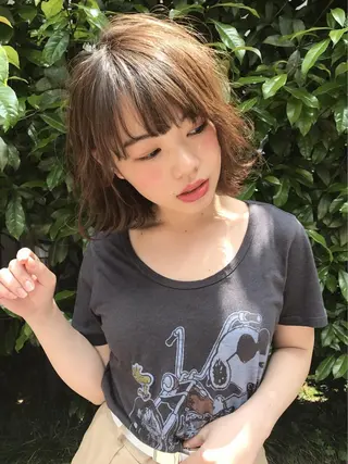 ショート カラー レイヤーボブ/ボブ 仲川和人のヘアスタイル