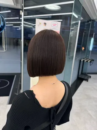 ミディアム カラー パーマ ヘアアレンジ メンズ キッズ ボブ×自然な縮毛矯正 RYOGAのヘアスタイル