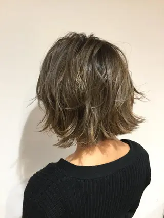 ショート カラー 髪質改善カラー韓国風 レイヤーtudaのヘアスタイル