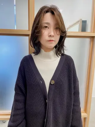 ミディアム カラー 緒方リエ 時短ショート・ボブのヘアスタイル