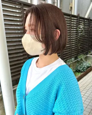 ショート カラー パーマ 髪質改善 縮毛矯正/ レイヤー/銀座/本木のヘアスタイル