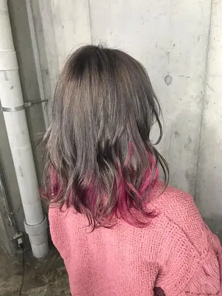 ミディアム カラー パーマ ヘアアレンジ メンズ キッズ ネイル マツエク・マツパ サロンドミルク 渋谷高比良のヘアスタイル