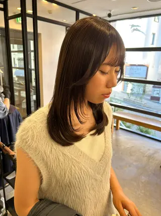 ミディアム ・ nanokaのヘアスタイル