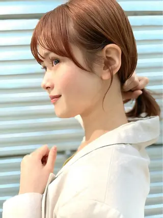 ショート 縮毛矯正/小顔前髪 ボブ 秋本凌汰のヘアスタイル