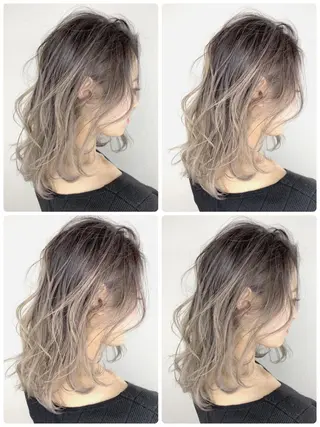 ミディアム カラー ハイトーンブリーチ 土坂　由志【京都】のヘアスタイル
