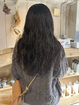 セミロング パーマ 透明感カラー/髪質改 善/烏丸御池/寿々乃のヘアスタイル