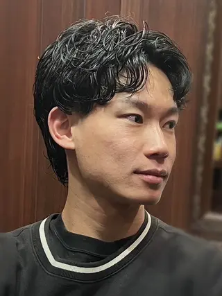 ショート パーマ メンズ 池田 有輝士のヘアスタイル