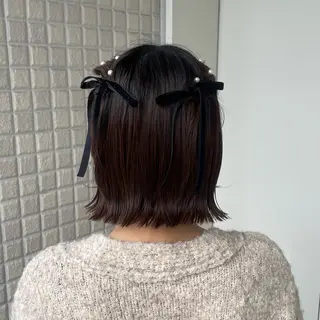 ヘアアレンジ 銀座:似合わせカラー オリーブ🫒アレンジのヘアスタイル