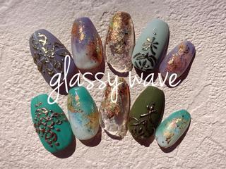 ネイル glassy waveのネイルデザイン