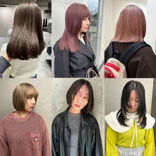 セミロング カラー パーマ ヘアアレンジ メンズ mana 暖色カラーカットのヘアスタイル