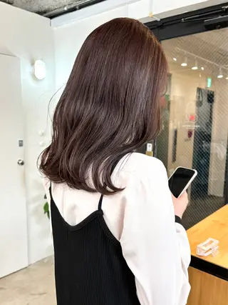 セミロング カラー 暖色系特化さくら /福岡天神/レイヤーのヘアスタイル
