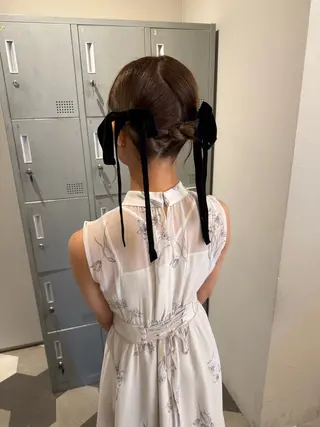 ミディアム ヘアアレンジ ブリーチ/アレンジ 天満/chihiroのヘアスタイル