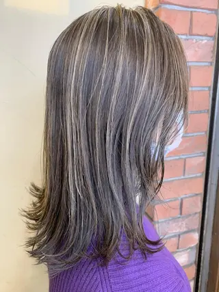 ミディアム カラー パーマ ヘアアレンジ メンズ キッズ ネイル マツエク・マツパ 髪質改善 艶髪🔵フセナオヤのヘアスタイル
