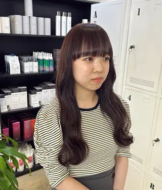 ロング カラー 🌷ラベンダーピンク 顔まわり🌷ねいろのヘアスタイル