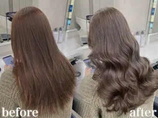 ロング カラー ブリーチ縮毛矯正飛我 韓国ヘア🫧のヘアスタイル