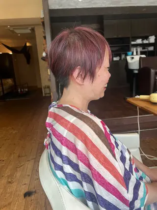 ショート カラー 両国駅徒歩1分⭐️ アイロン仕上げのヘアスタイル