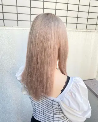 セミロング カラー エフェクトブリーチ 🌟前澤啓太朗のヘアスタイル