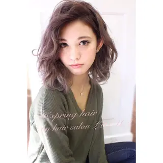 ミディアム カラー ヘアアレンジ peige 斉藤✨大人ヘアー✨のヘアスタイル