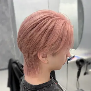 ミディアム カラー メンズ ʜᴀʀᴜᴋᴀ♱メンズ ウルフ/ブリーチのヘアスタイル