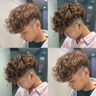 ショート カラー パーマ ヘアアレンジ メンズ 🔥ニュアンス フェザー小林海斗🔥のヘアスタイル