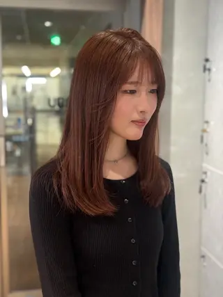 セミロング カラー 🤍透明感カラー🤍 三浦瑠璃のヘアスタイル