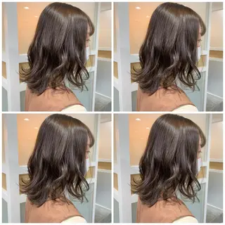 ミディアム カラー ヘアアレンジ 髪質改善🩵艶髪 ストレート🩵山口のヘアスタイル