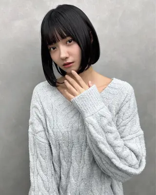 ミディアム 渋谷ボブ 福田連太郎のヘアスタイル