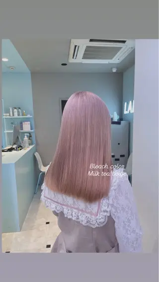 ミディアム カラー 🤍💕ブリーチカラ ーAyaka💕🤍のヘアスタイル