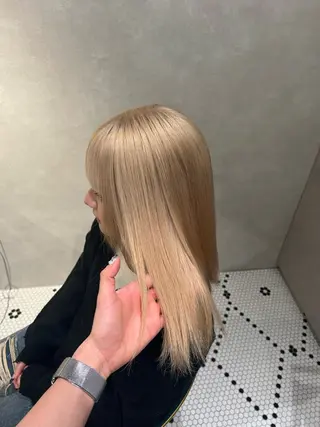 ミディアム カラー 新宿カラー パーマのヘアスタイル