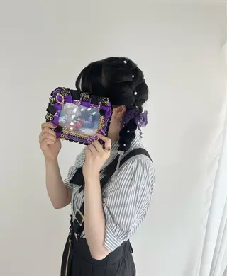 セミロング ヘアアレンジ 大羅 海比のヘアスタイル