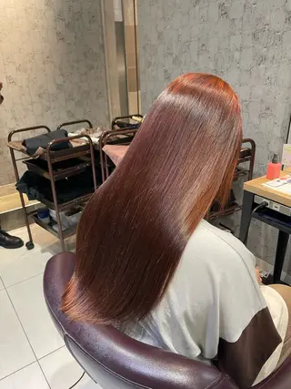 セミロング 🇰🇷ブリーチ縮毛 髪質改善七星🇰🇷のヘアスタイル