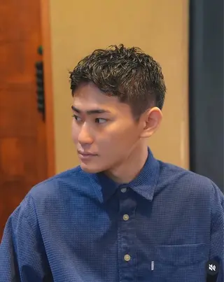 パーマ メンズ メンズショート タチカワユウキのヘアスタイル