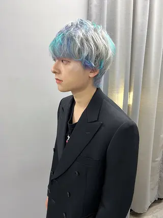 ショート カラー メンズ 【痛くないブリーチ】 野村友大のヘアスタイル