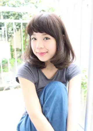 ミディアム 桑名 淳のヘアスタイル