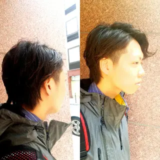 パーマ ショート メンズ 美谷添(ミヤゾエ) まどか大人ヘアサロンのヘアスタイル