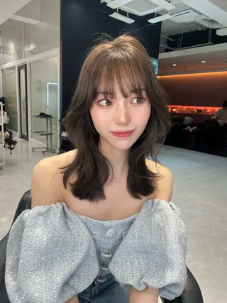 ミディアム 韓国✖️網紅🖤 パーマYURIYAのヘアスタイル