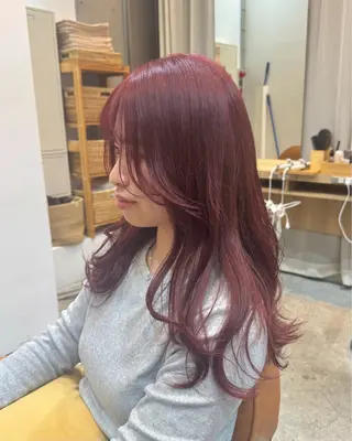 ロング カラー 🧡ボブ/うる艶カラ ー🩵　さくら🌸のヘアスタイル