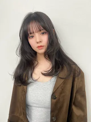 セミロング カラー ヘアアレンジ レイヤーカット/透明 感カラー/aikaのヘアスタイル