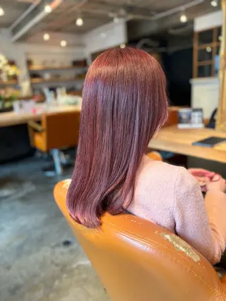 セミロング カラー 髪質改善カラー ベージュ🤎YUMEのヘアスタイル