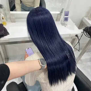 ロング カラー ラベンダー💜 グレージュ🩶のヘアスタイル