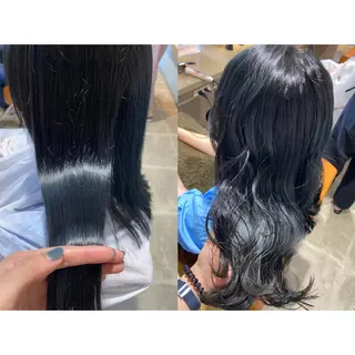 カラー 🩵盛れる顔周り/ 艶カラーemi🩵のヘアスタイル