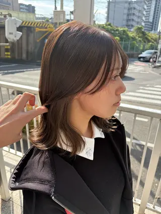 ミディアム カラー ナルミ ケイスケのヘアスタイル