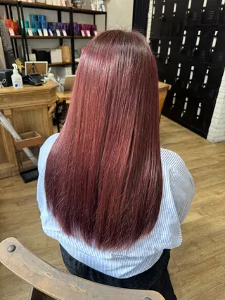 ロング カラー ヘアアレンジ あおい 🍒暖色カラーのヘアスタイル