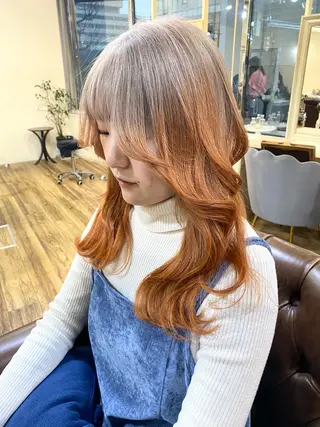 ロング カラー 服部 樹季のヘアスタイル