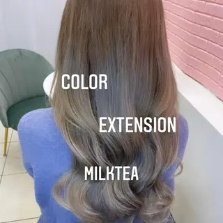 ロング カラー エクステ🩵ブリーチ 韓国ヘア🩵KAEのヘアスタイル